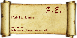 Pukli Emma névjegykártya